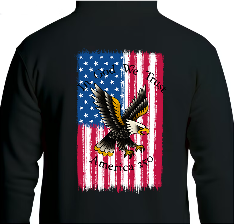 America 250 Flag Hoodie Back Graphics