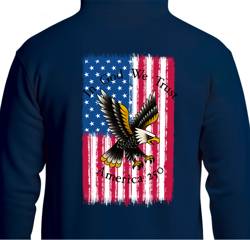 America 250 Flag Hoodie Back Graphics