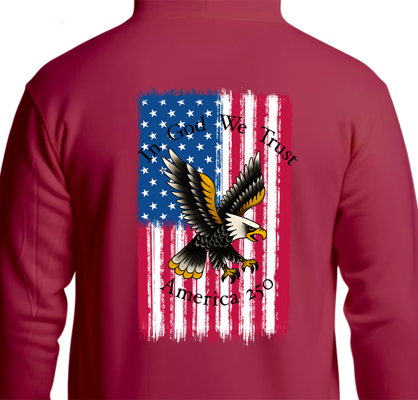 America 250 Flag Hoodie Back Graphics