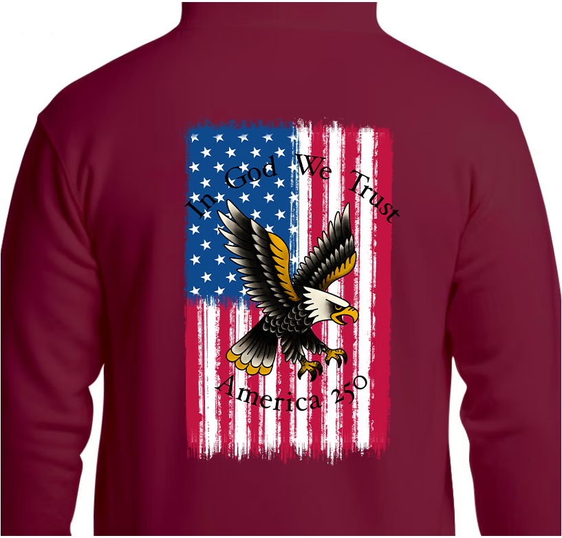 America 250 Flag Hoodie Back Graphics