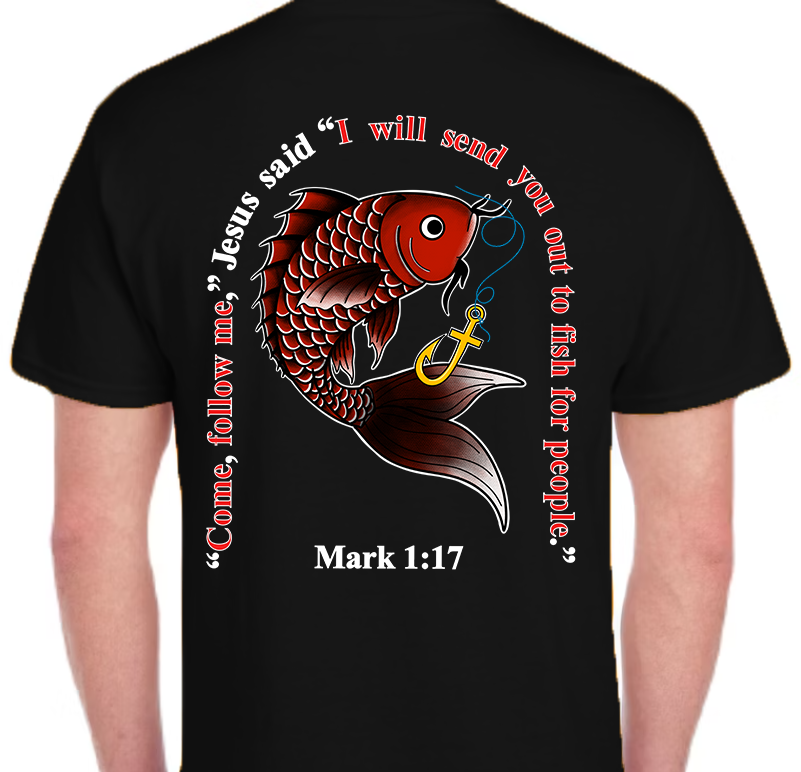 Mark 1:17 Men's Back Graphic