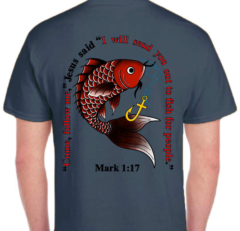 Mark 1:17 Men's Back Graphic