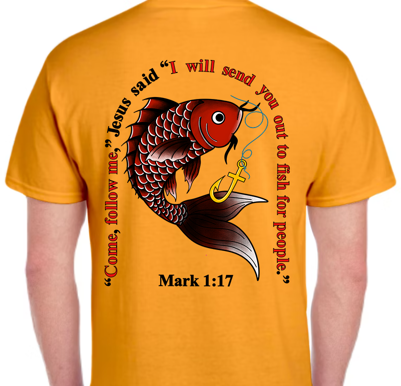 Mark 1:17 Men's Back Graphic