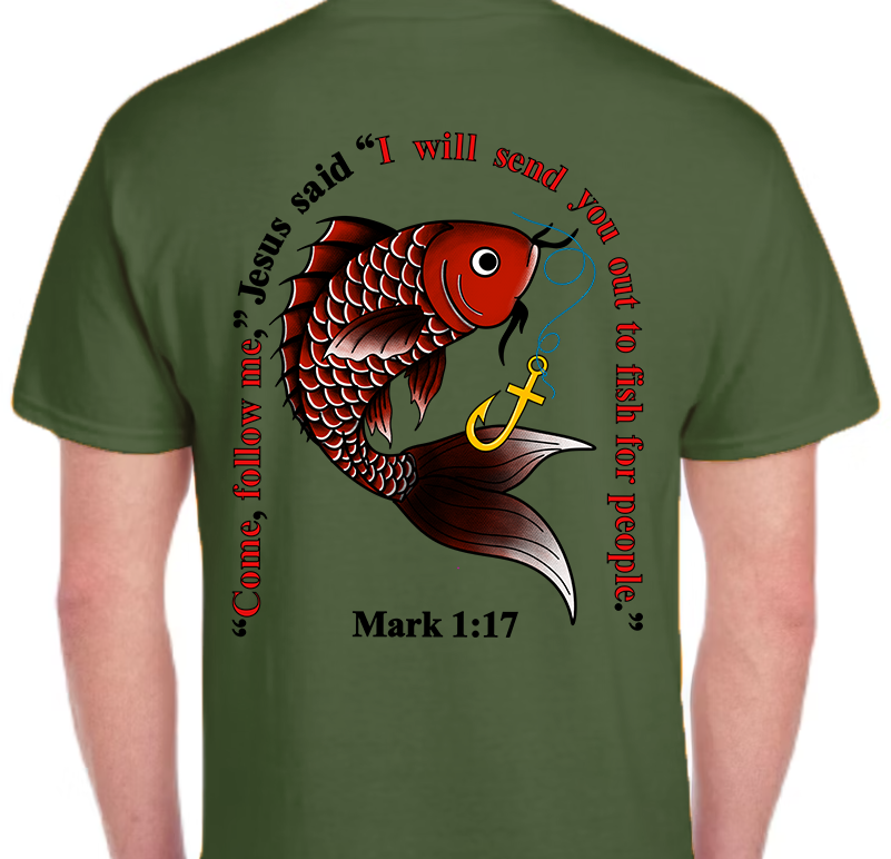 Mark 1:17 Men's Back Graphic