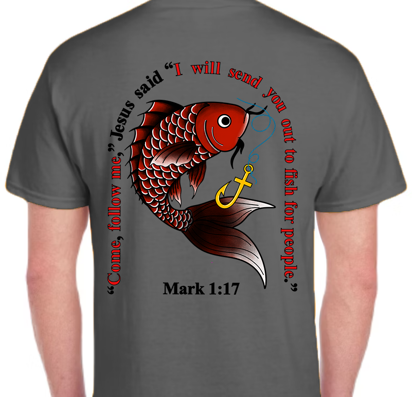 Mark 1:17 Men's Back Graphic