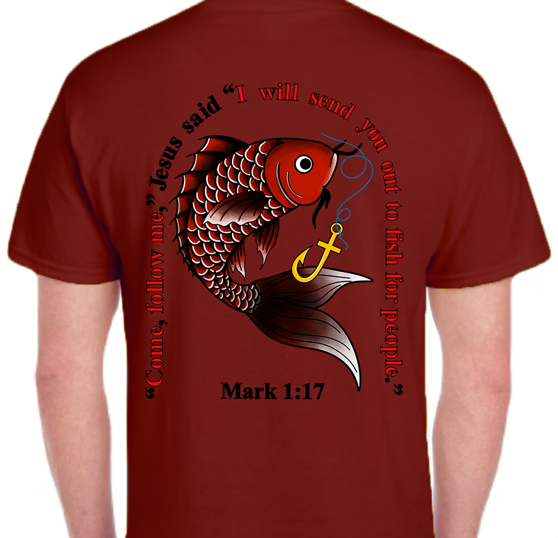 Mark 1:17 Men's Back Graphic