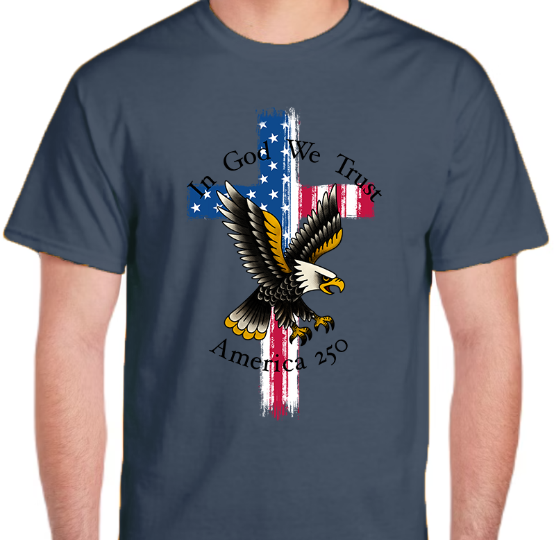In God We Trust America 250 Men's Front Graphics