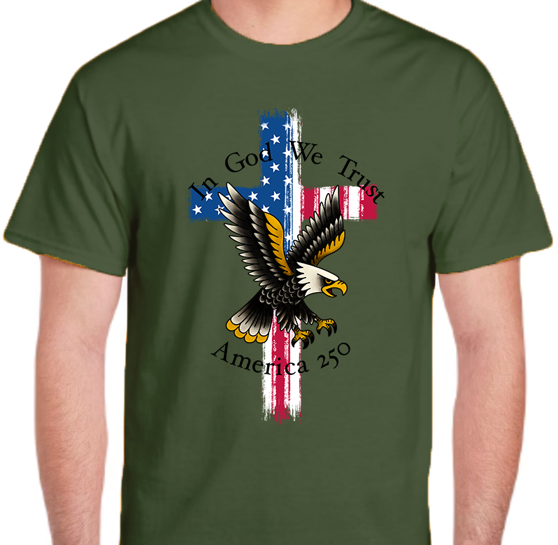 In God We Trust America 250 Men's Front Graphics