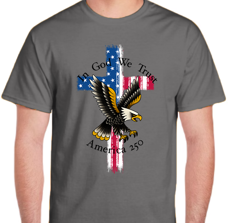In God We Trust America 250 Men's Front Graphics