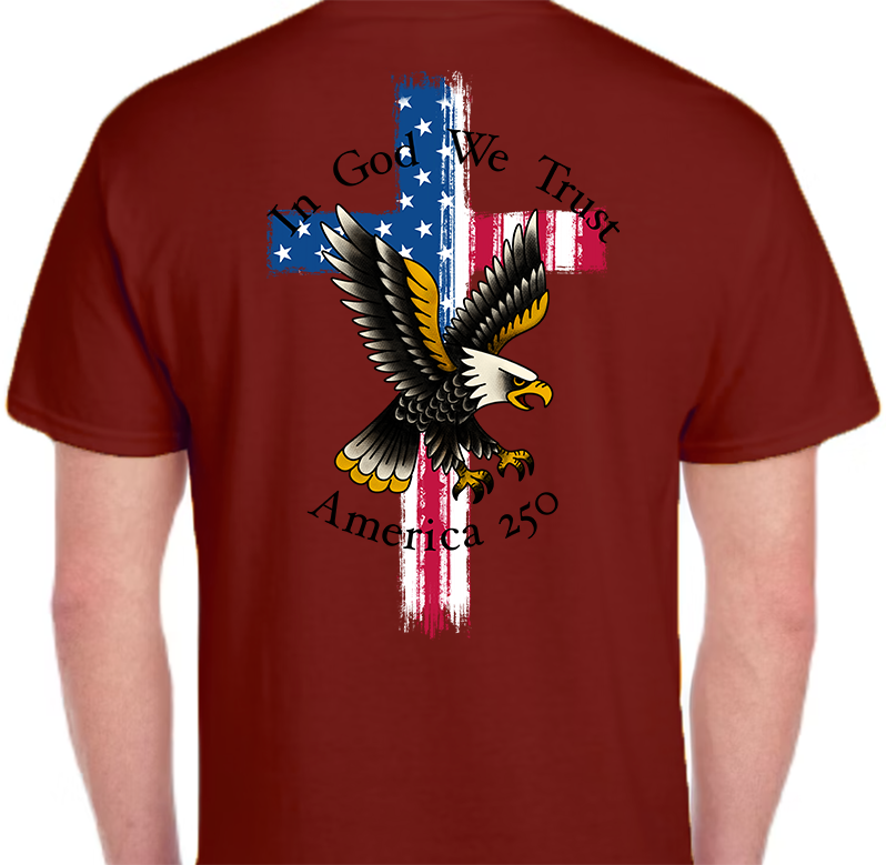 In God We Trust America 250 Men's Back Graphics