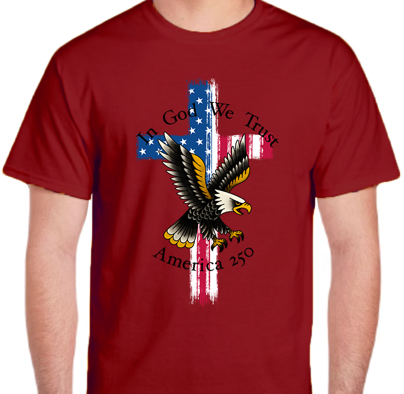 In God We Trust America 250 Men's Front Graphics