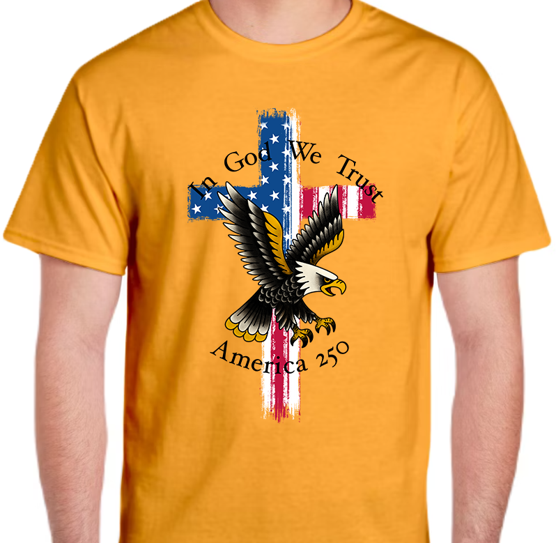 In God We Trust America 250 Men's Front Graphics