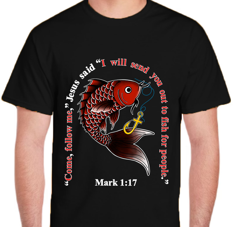 Mark 1:17 Men's Front Graphic