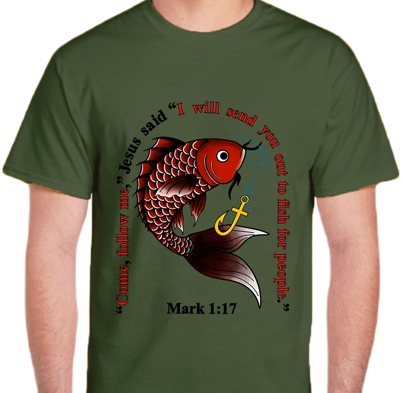 Mark 1:17 Men's Front Graphic