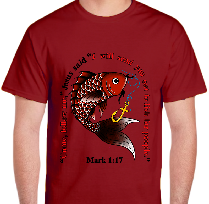 Mark 1:17 Men's Front Graphic