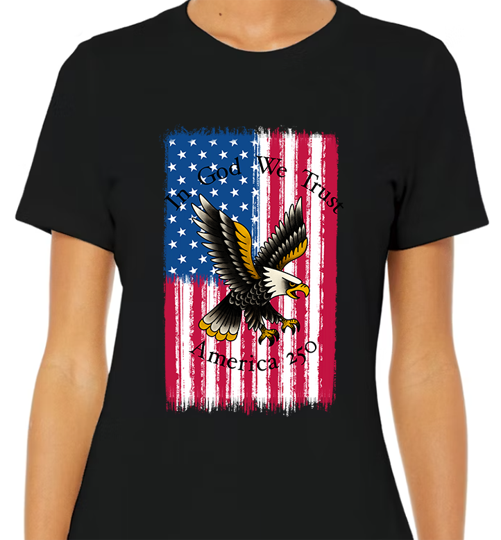 America 250 Flag Women's Front Graphic