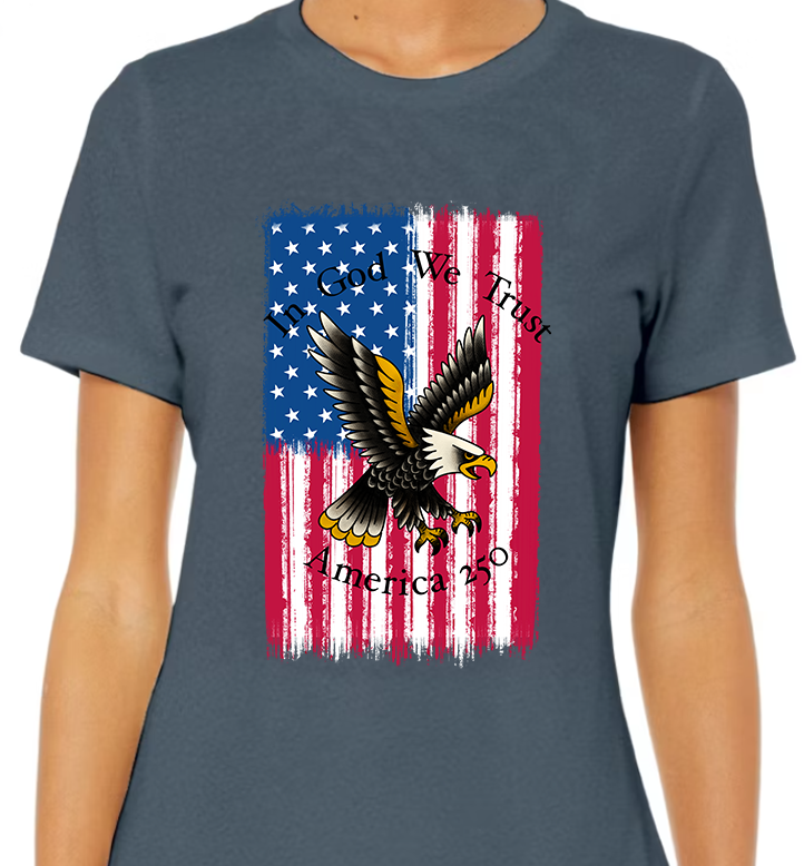 America 250 Flag Women's Front Graphic