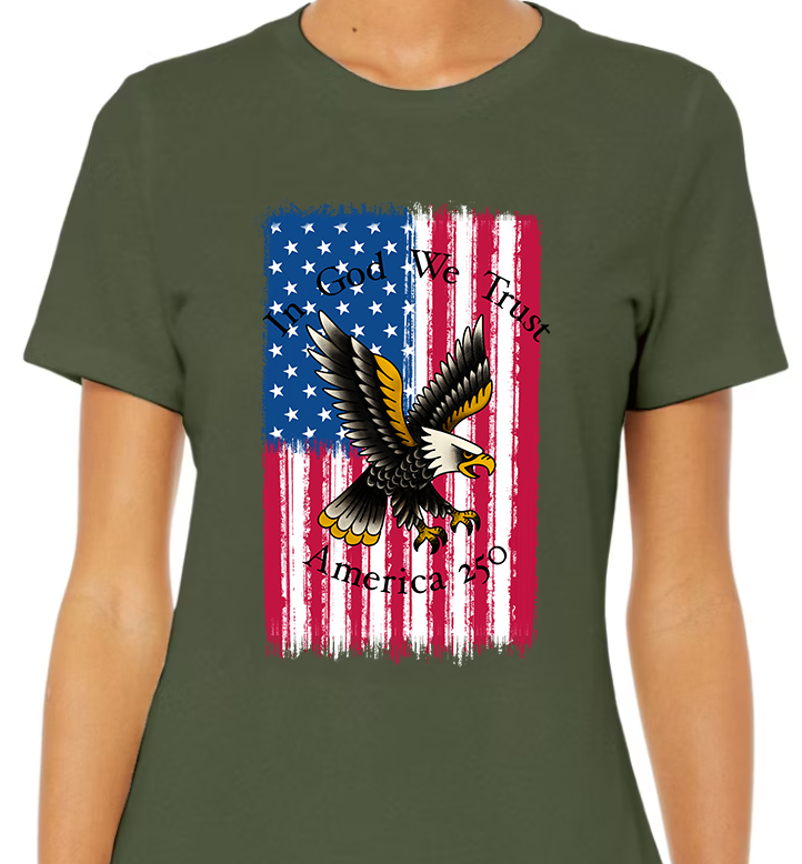America 250 Flag Women's Front Graphic