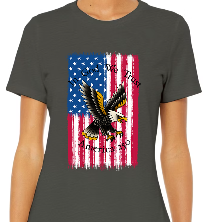America 250 Flag Women's Front Graphic