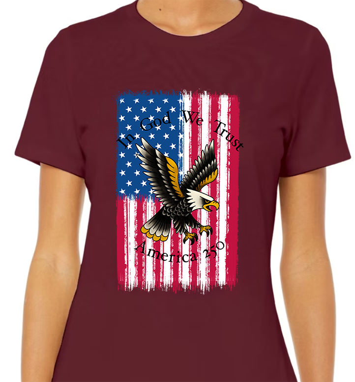 America 250 Flag Women's Front Graphic