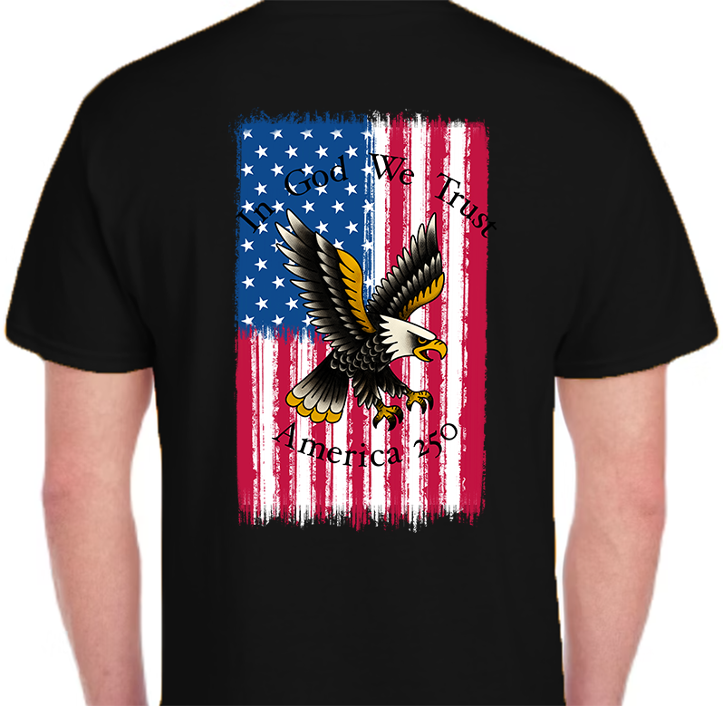 America 250 Flag Men's Back Graphics