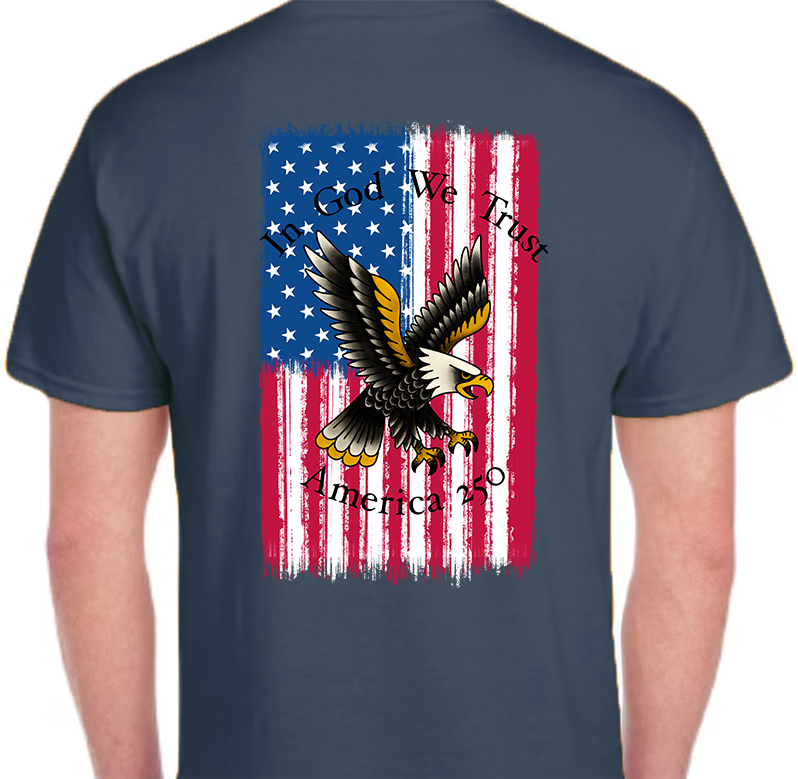 America 250 Flag Men's Back Graphics