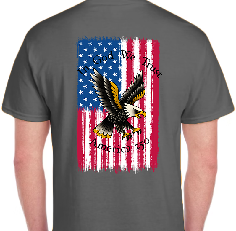 America 250 Flag Men's Back Graphics
