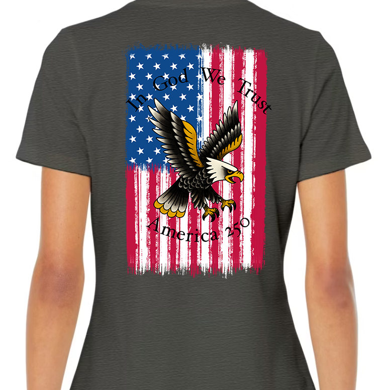 America 250 Flag Women's Back Graphic