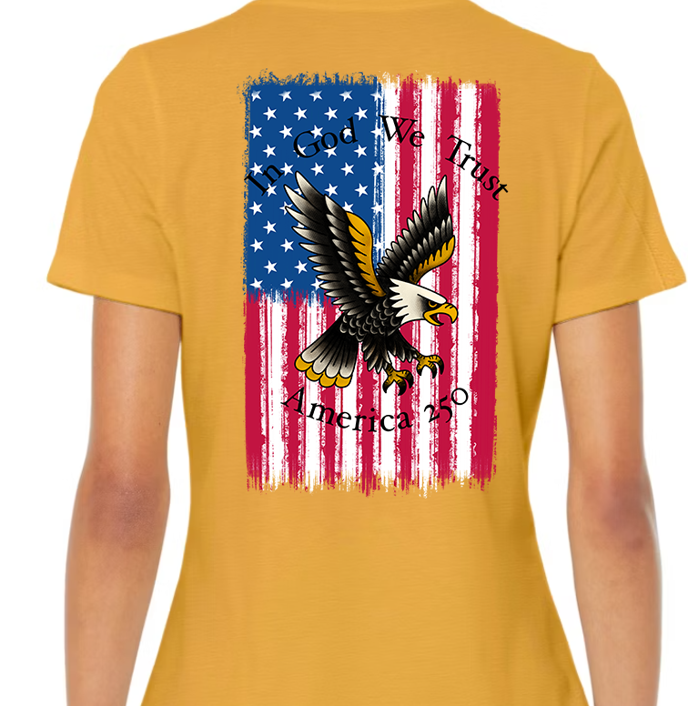 America 250 Flag Women's Back Graphic