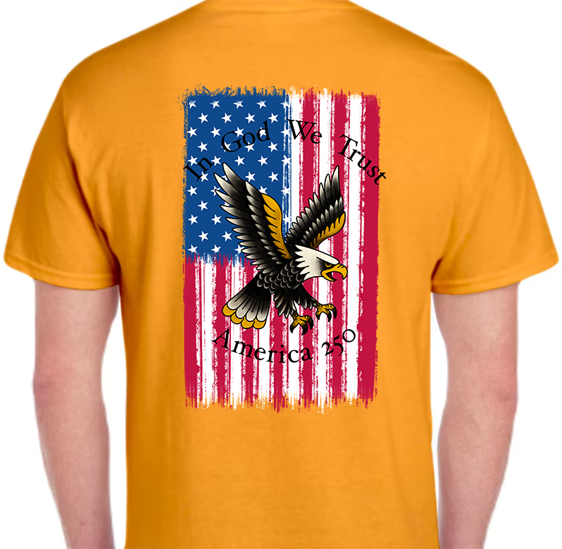 America 250 Flag Men's Back Graphics