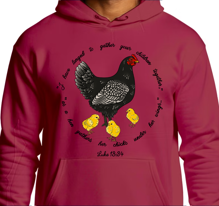 Luke 13:34 Hoodie Front Graphics