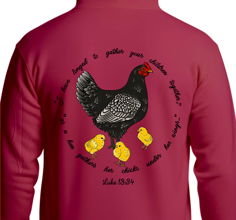 Luke 13:34 Hoodie Back Graphics