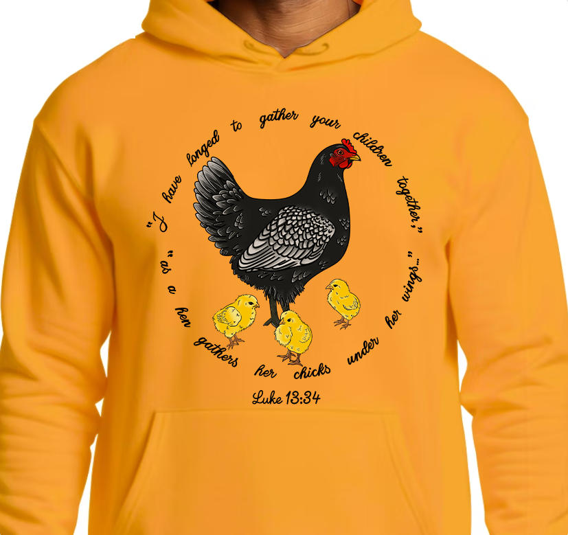 Luke 13:34 Hoodie Front Graphics