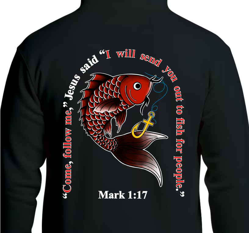 Mark 1:17 Hoodie Back Graphics