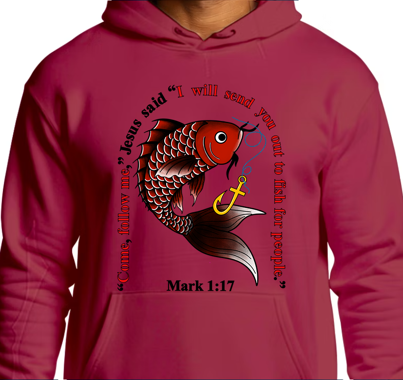 Mark 1:17 Hoodie Front Graphics