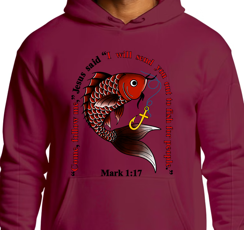 Mark 1:17 Hoodie Front Graphics