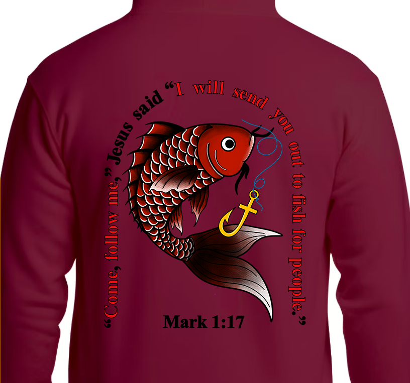 Mark 1:17 Hoodie Back Graphics