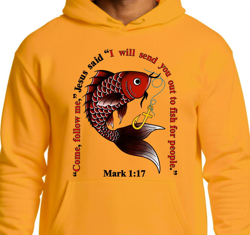 Mark 1:17 Hoodie Front Graphics
