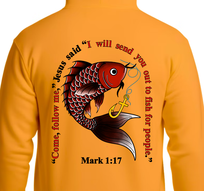 Mark 1:17 Hoodie Back Graphics