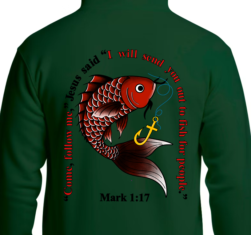 Mark 1:17 Hoodie Back Graphics