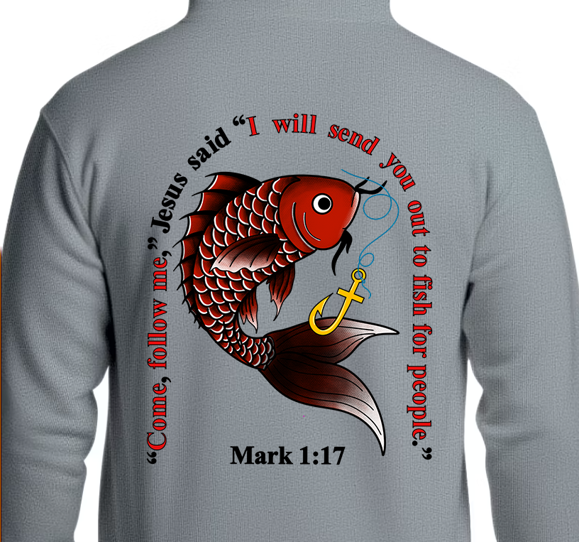 Mark 1:17 Hoodie Back Graphics