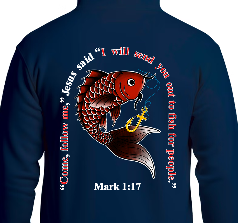 Mark 1:17 Hoodie Back Graphics