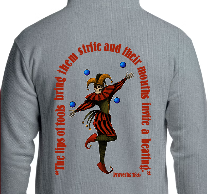 Proverbs 18:6 Hoodie Back Graphics