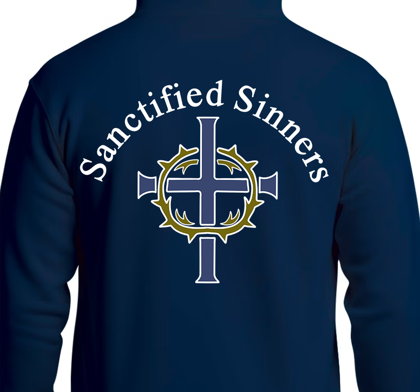 Sanctified Sinner Logo White Hoodie Back Graphics