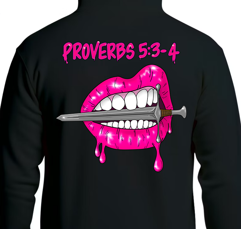 Pink Proverbs 5:3-4 Hoodie