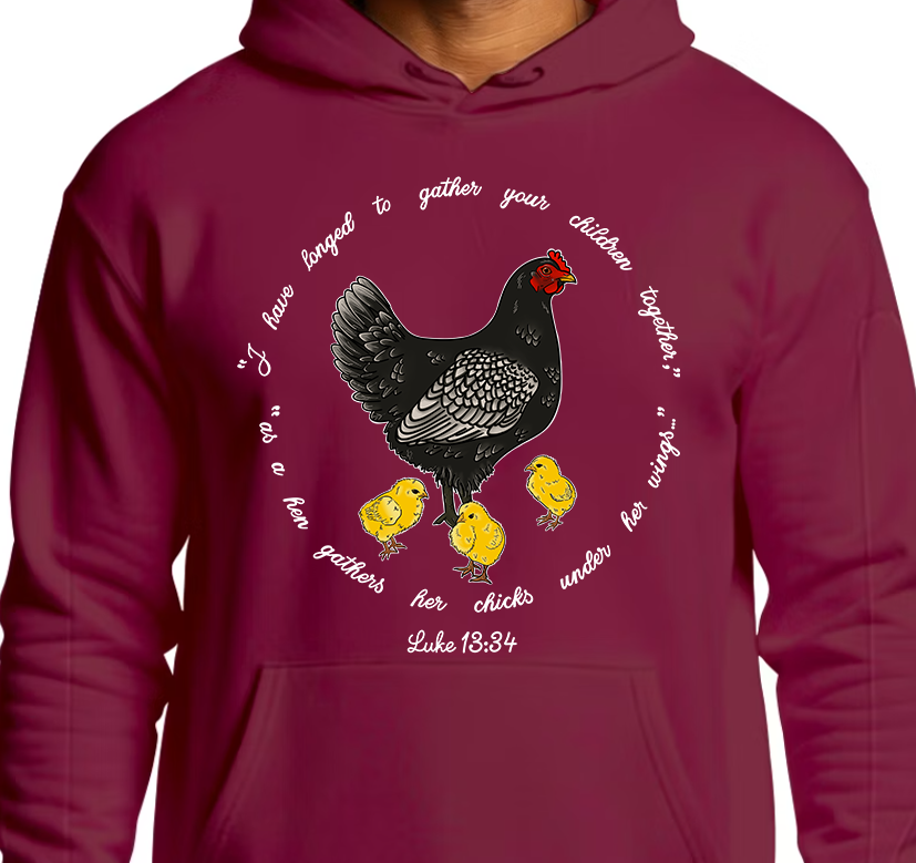 Luke 13:34 Hoodie Front Graphics