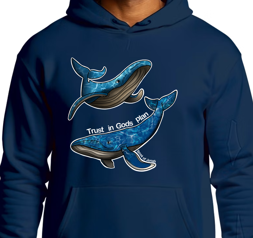 Whale Hoodie Front Graphics
