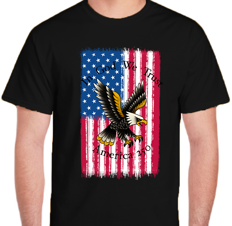 America 250 Flag Men's Front Graphics