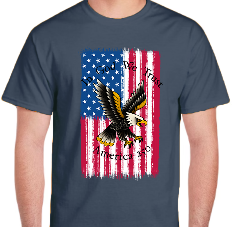 America 250 Flag Men's Front Graphics