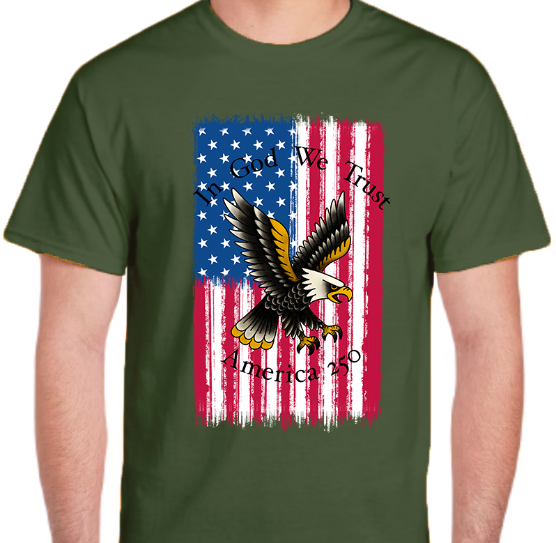 America 250 Flag Men's Front Graphics